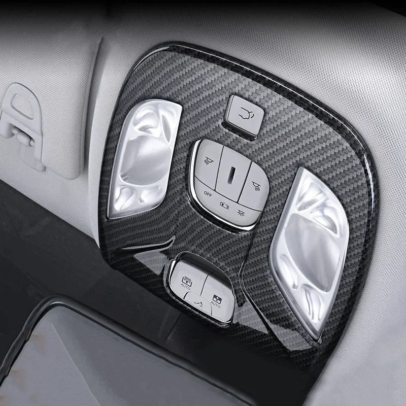 Carbon fiber Car Roof Reading Light Decorative Trim Cover Interior Moulding For Jeep Compass 2th 2017 2018 2019 2020 Accessories view 5