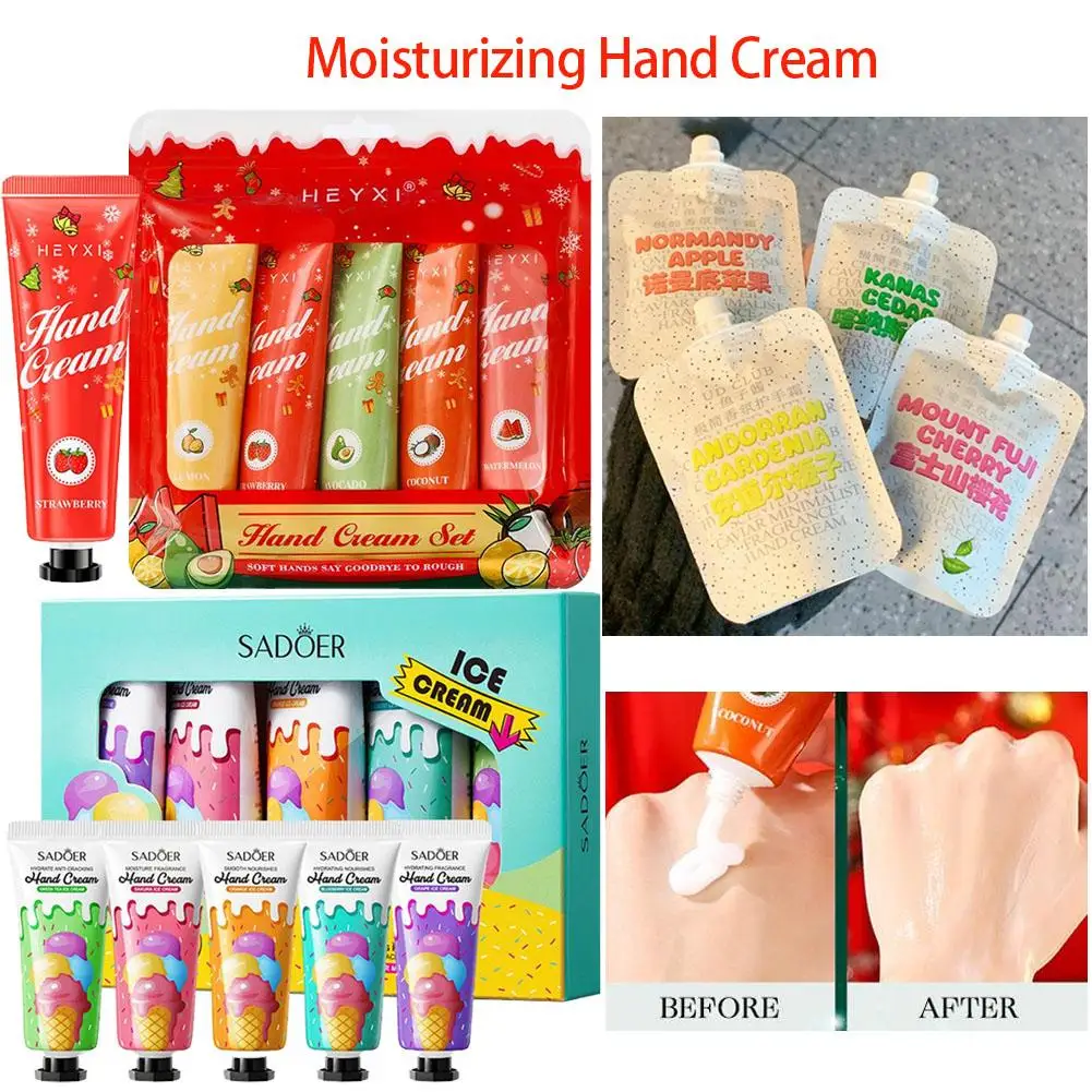 Christmas Cream Gift Hand Cream 1/5pcs Texture Deeply Moisturizing And Nourishing Hand Cream Travel Bag Moisturizing Cream