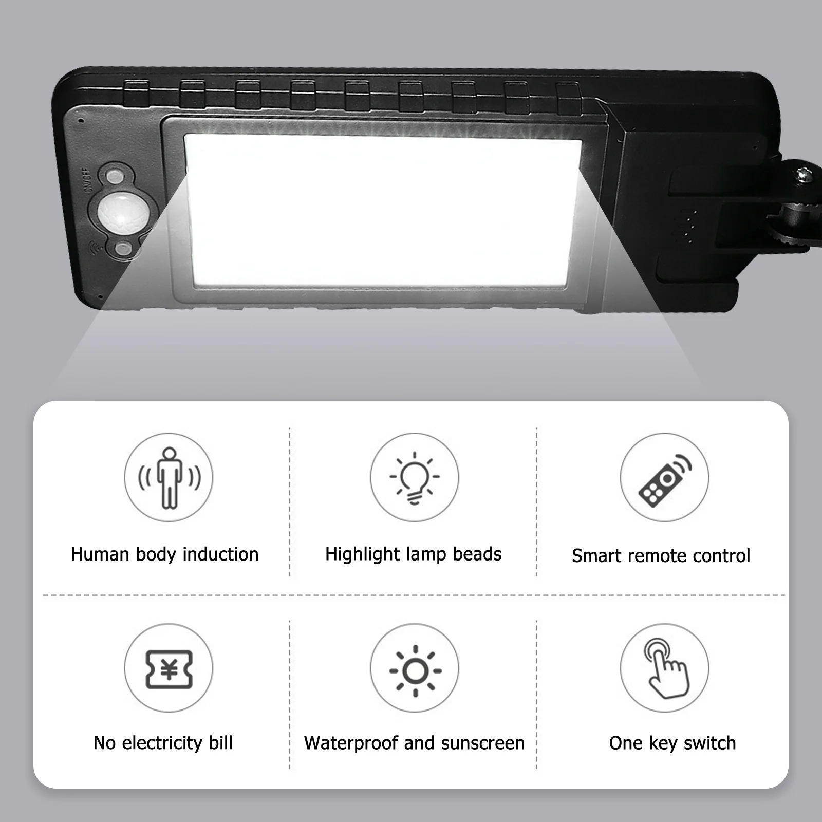 

1Set Waterproof Street Lamp Solar Powered LED Light Outdoor Lamp with Motion Sensor for Garden Pathway Lighting Eco Friendly