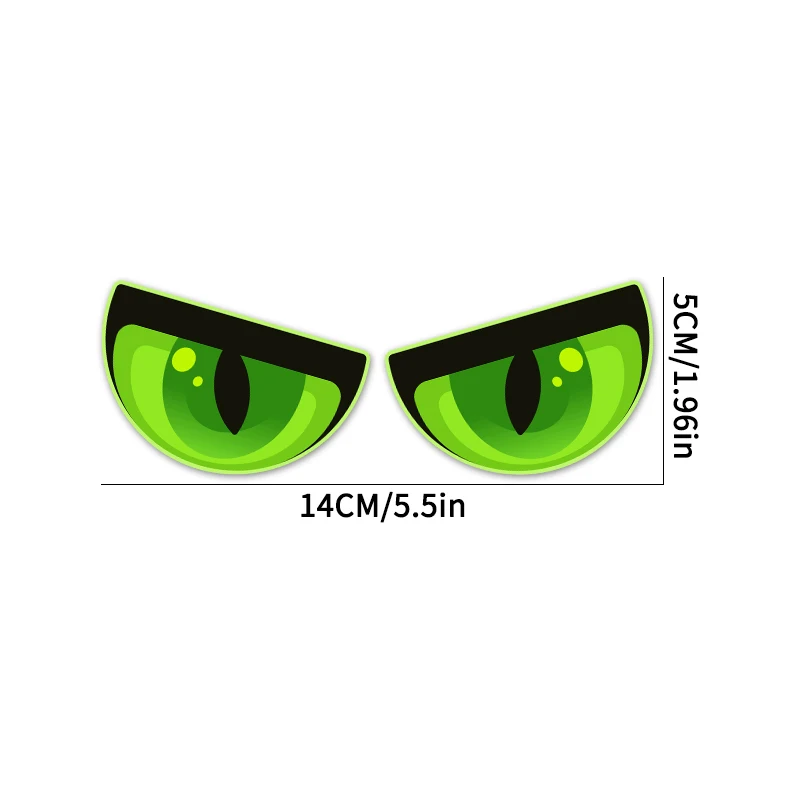 1PC Demon Eyes Motorcycle Glow Sticker Waterproof Motorbike Front Fairing Fuel Tank Racing Helmet Glow-in-the-dark Scooter Decal