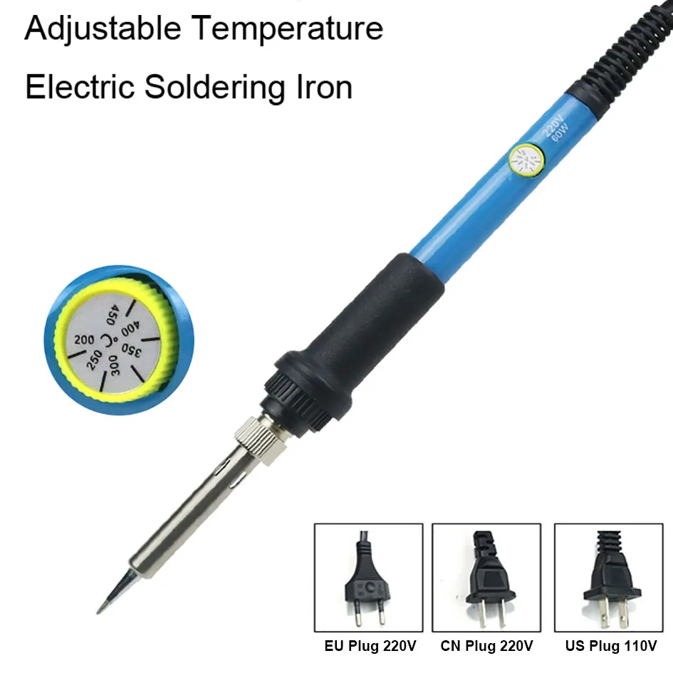 

Mini Soldering Iron Adjustable Temperature Electric Solder Iron Rework Station Mini Handle Heat Pencil Welding 60W 100W Tools