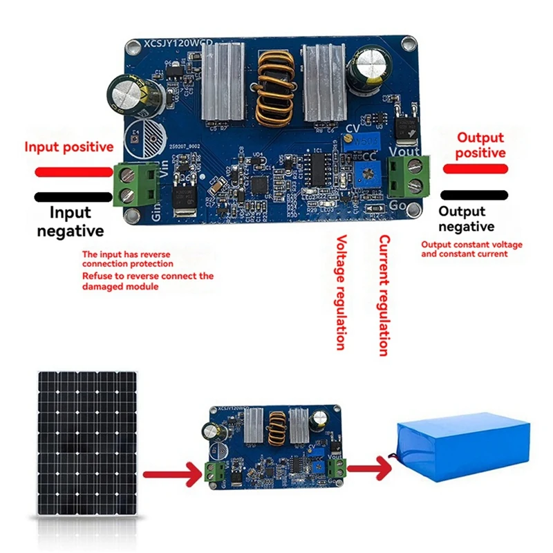 DC-DC 5-35V to 5-28V Adjustable Constant Voltage Current Step-Up Step-Down Converter Module 100W Solar Controller Module-ABLL