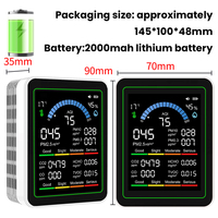 New 10 in 1 Carbon Dioxide Monitor PM0.3 PM1.0 PM2.5 PM10 Formaldehyd Detector Temperature and Humidity CO2 Air Quality Detector