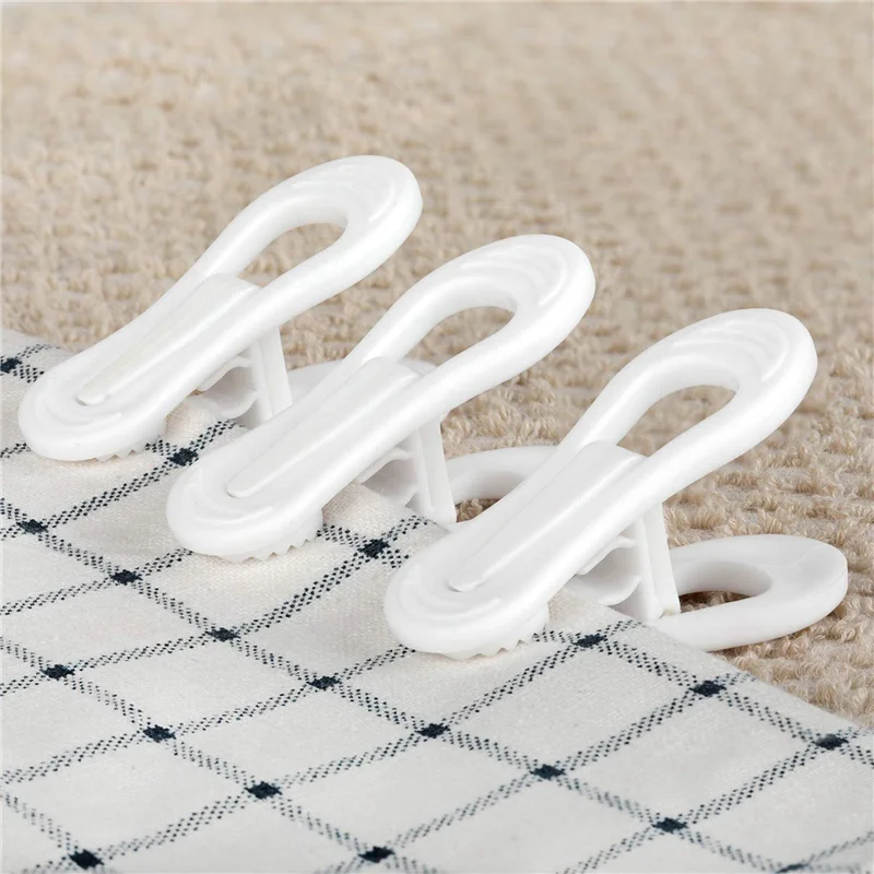 80Pcs White Plastic Hanger Clips, Clips For Use With Slim-Line Clothes Finger Clips Washing Line Laundry Pegs-AT36