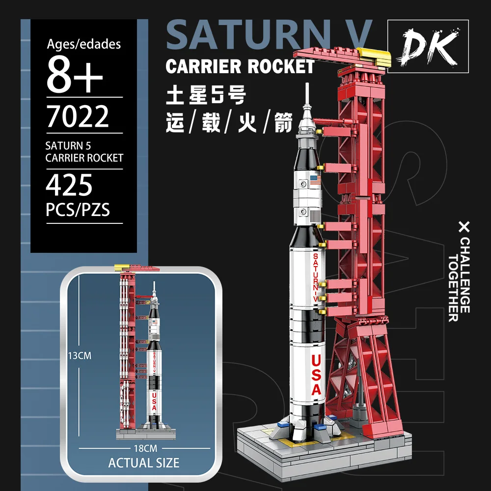 

425 pcs The Saturn V Carrier Rocket DK7022 a creative building block set Assembling Bricks For Kids Children