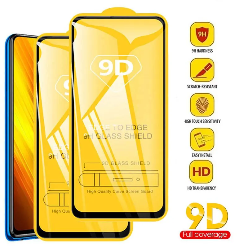 

2PCS 9D Full Tempered Glass For Xiaomi Redmi Note 10 Pro 12 11 Pro Plus 9 8 7 11s 10s 9s 12s 11T 8T 10T 6 5A 5 Screen Protector