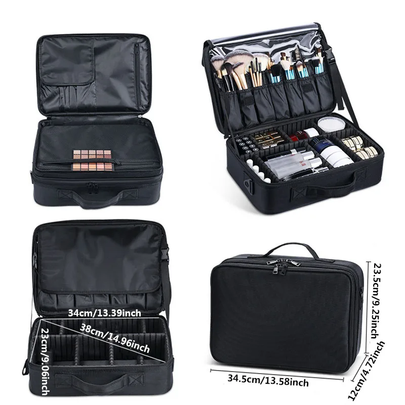 Waterproof Large Capacity Cosmetic Case Professional Makeup Bag for Travel Manicure Toolbox Tattoo Tool Organizer Makeup Case