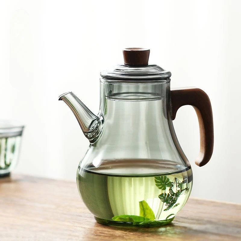 Imitation Song Glass Holding Teapot Heat-resistant Glass Green Tea Maker Transparent Small Decanter Creative Mini Teapot Teaware