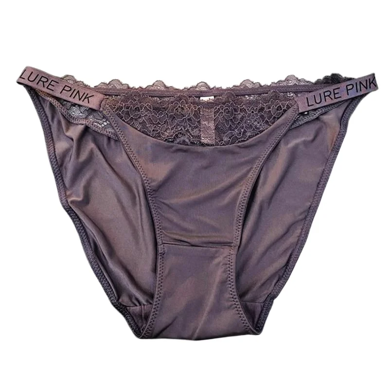 

Сексуальные трусы с атласным ремешком, розовые кружевные трусы с низкой посадкой из чистого хлопка, быстросохнущее и дышащее новое нижнее белье, женские тонкие ягодицы