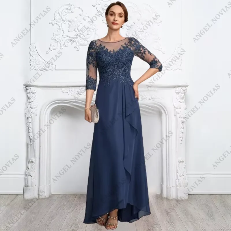 

Customized Chiffon Blue Elegant Mother of the Bride Dress Wedding Guest Party Dresses vestidos mama de la novia elegantes 2024