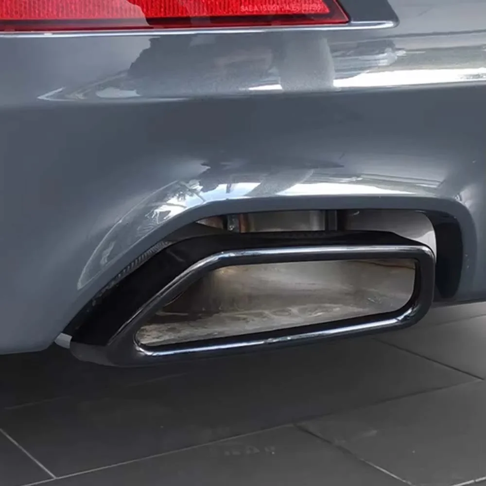 Für BMW 5er Serie G30 G31 2018-2021 Edelstahl Schwarz Auspuffrohr-Abdeckung Aufkleber Außenmodifikation Auto-Zubehör – Detail 1