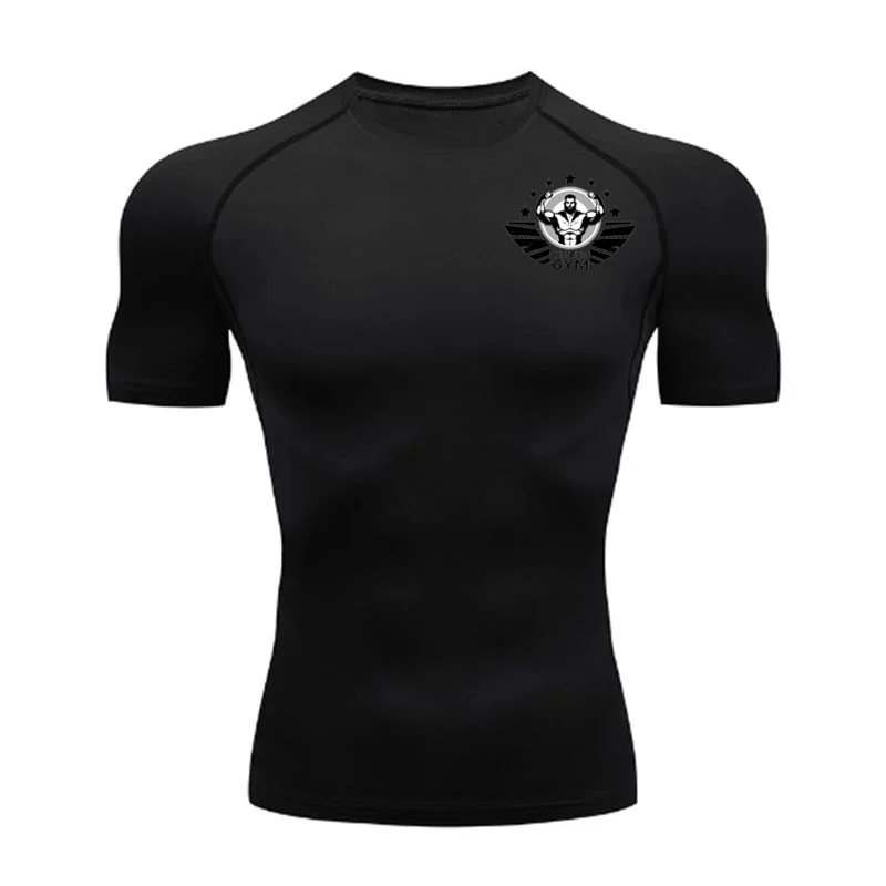 

2025Compression T Shirt Men Short Sleeve Sport Tees Fitness Running Sportsear Men Gym Elastic Quick Dry Jogging T-shirt Tops