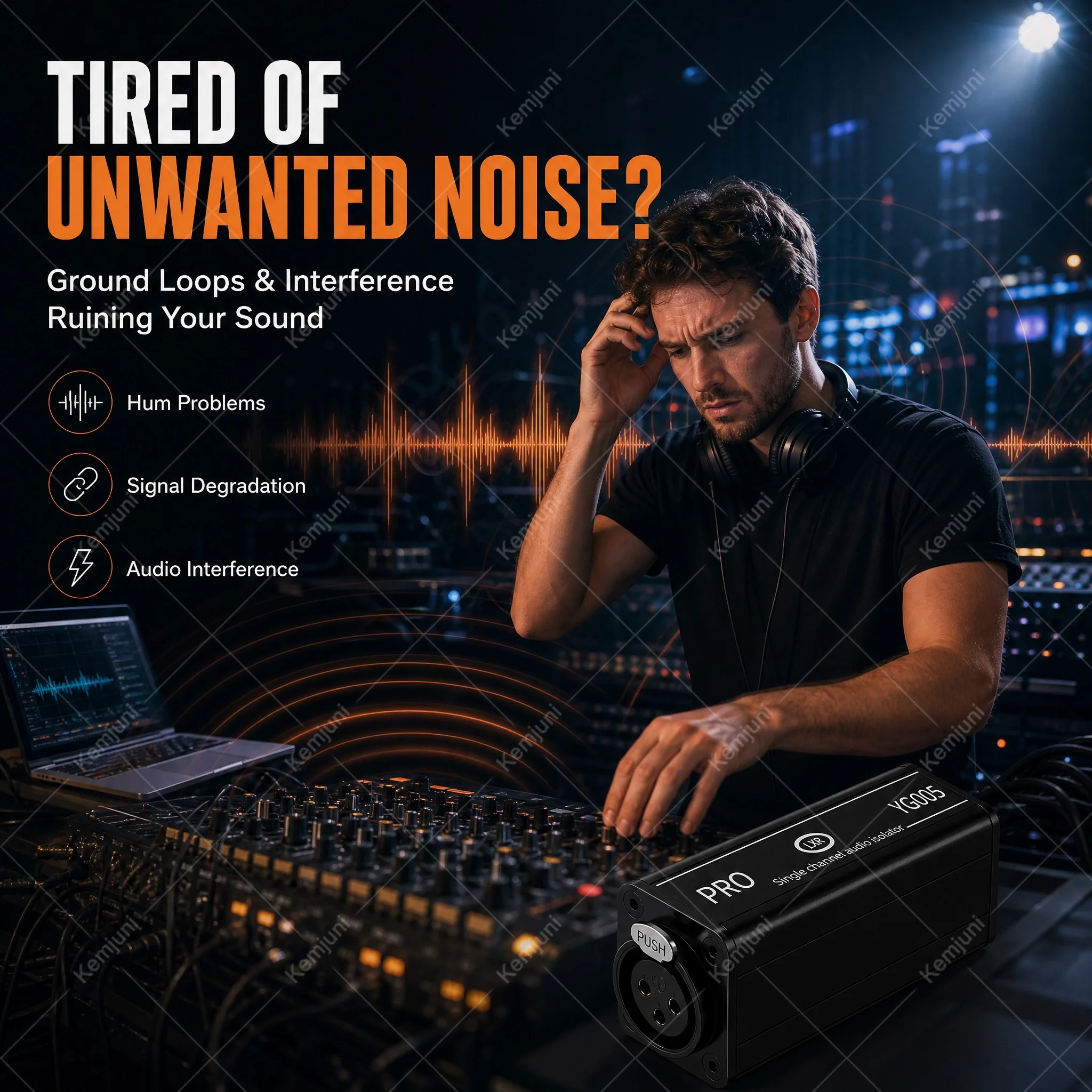 XLR Isolator Audio Noise Eliminator Passive XLR Male To Female Grounding Loop Isolator for Microphone Mixer Recording Studio