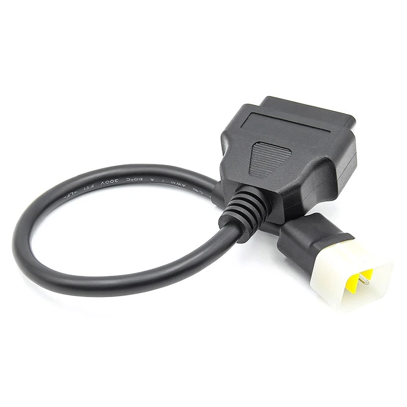 6 Pin to OBD 16 Pin Adaptor Cable Motorcycle Fault Detection Connector for