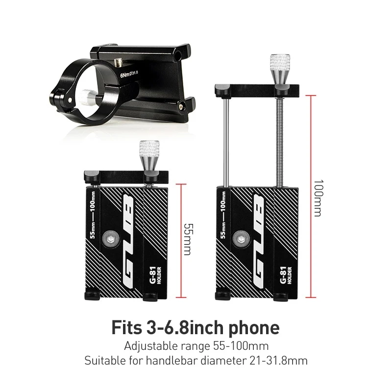 GUB G81 G-81 Aluminum Bicycle Phone Holder For 3.5-6.2 inch Smartphone Adjustable Support GPS Bike Phone Stand Mount Bracket