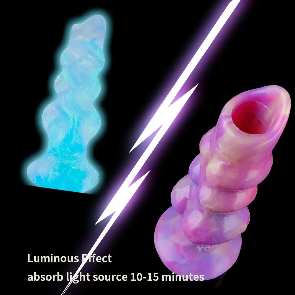 NNSX Silicone Fantasy Luminous Ovipositor Anal Plug Animal Big Knot Dildo Lay-Egg Pneumatic Butt Plug Anal Sex Toys for Women