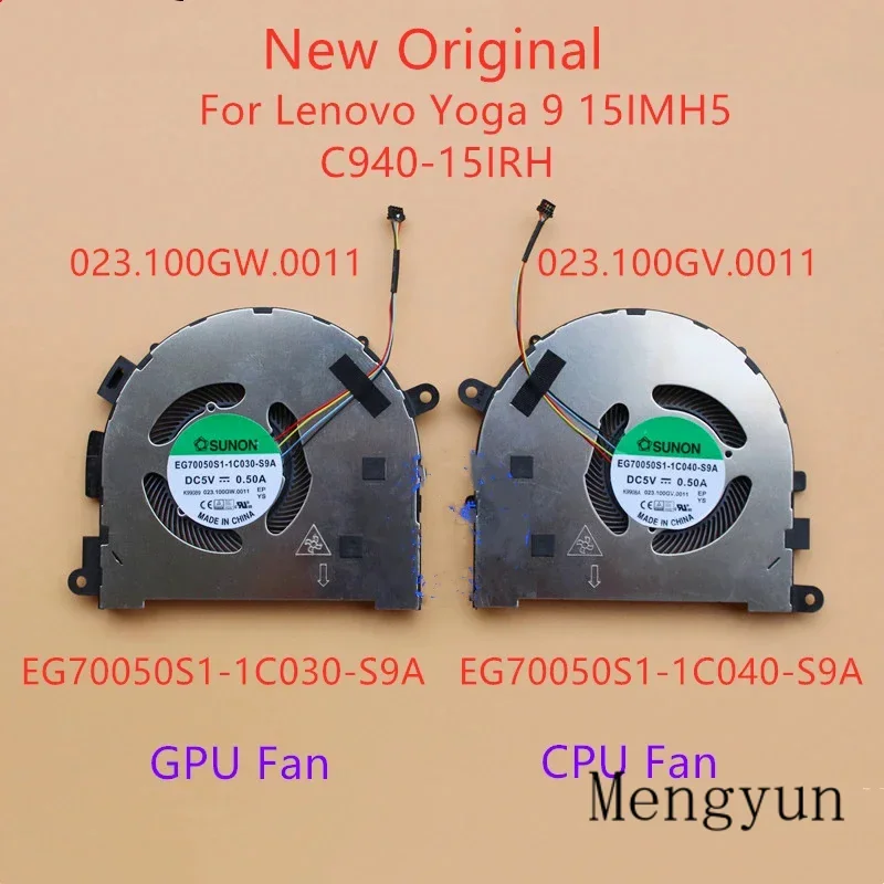 New Original Laptop CPU GPU Cooling fan For Lenovo Yoga 9 15IMH5 C940-15IRH EG70050S1-1C030-S9A  EG70050S1-1C040-S9A