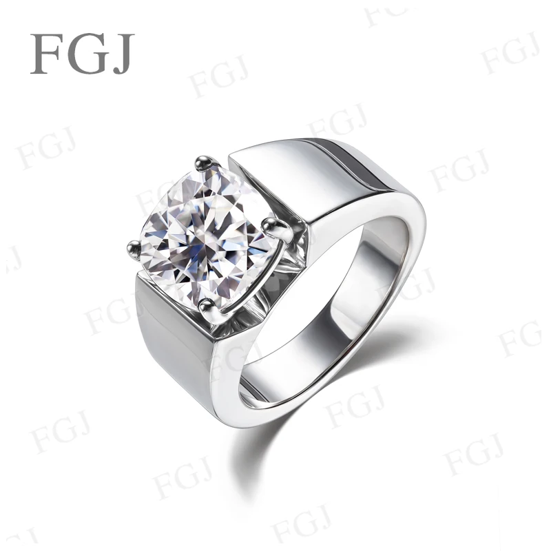 5ct Moissanit/Laborgezüchtete Edelsteinringe für Männer, 925er Sterlingsilber, VVS1, modische Geschenke, Verlobung, Hochzeit, hochwertiger Schmuck – Detail 4