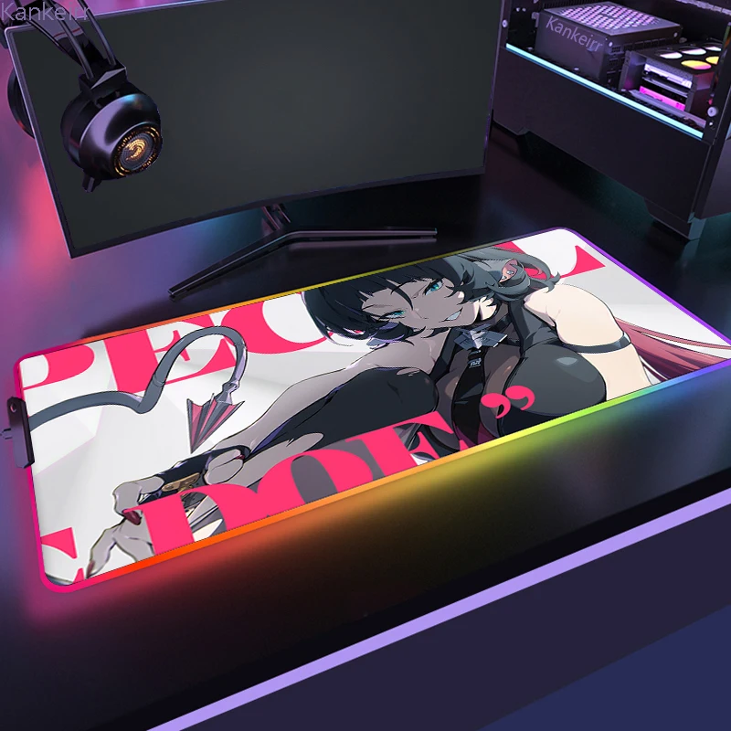 RGB Mouse Pad Zzz Zenless Zero Zone Qingyi Anime Mousepad Laptop Luminescence Keyboard Mat Gaming Laptops LED Desk Protector Mat