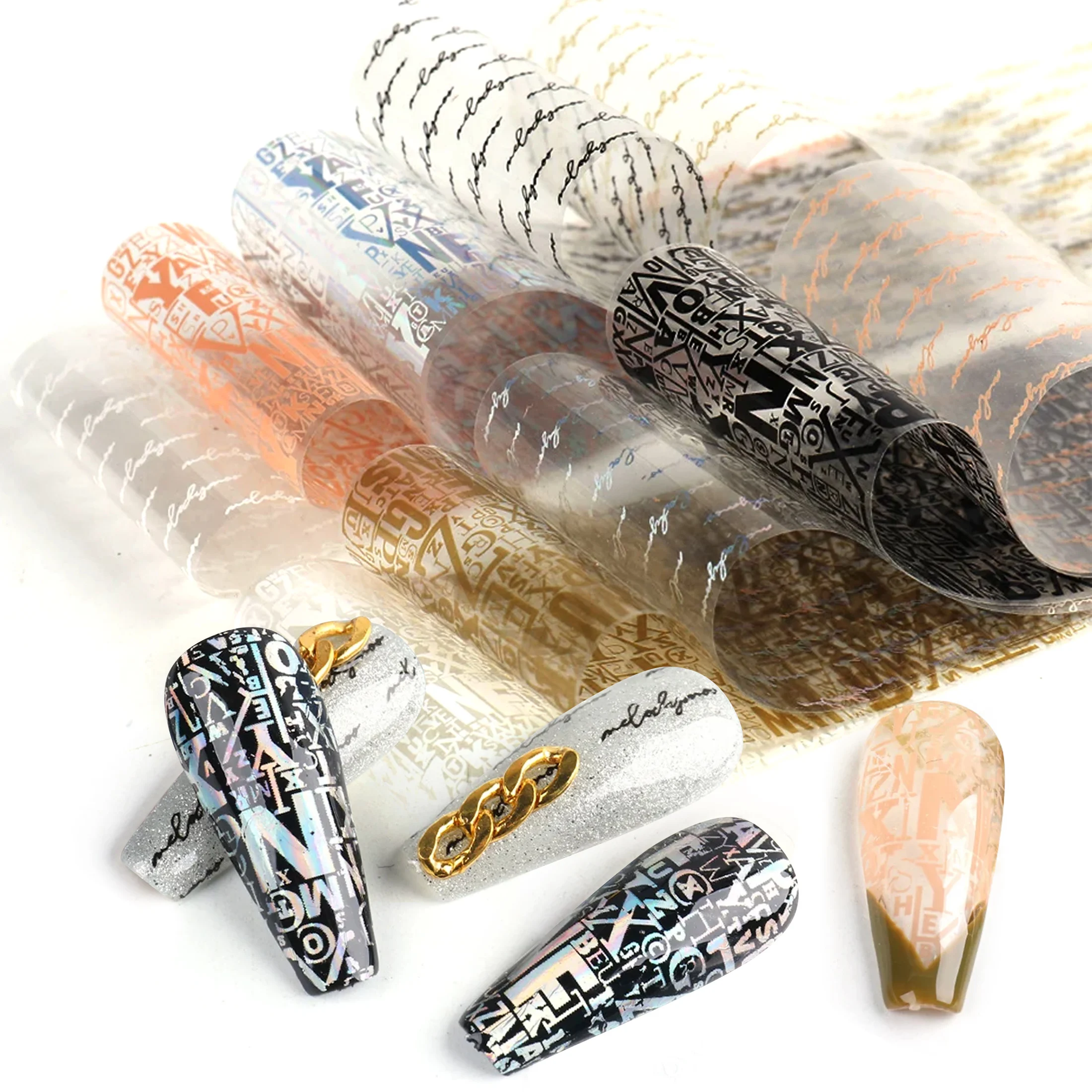 10 قطعة ملصقات تزيين الأظافر على الطراز القوطي ملصقات أظافر ذاتية الصنع منتجات تزيين الأظافر أدوات الأظافر #2