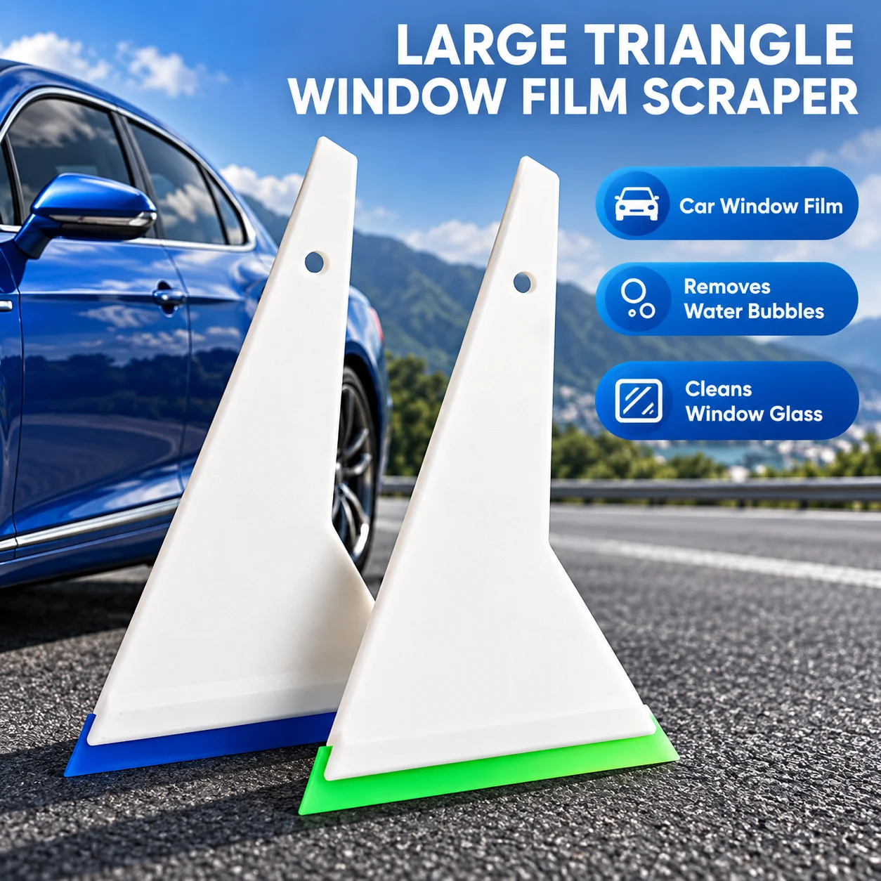 Window Tint Tool Water Wiper Car Windshield Squeegee with Rubber Blade Window Film Installation Scraper Car Wash Accessories