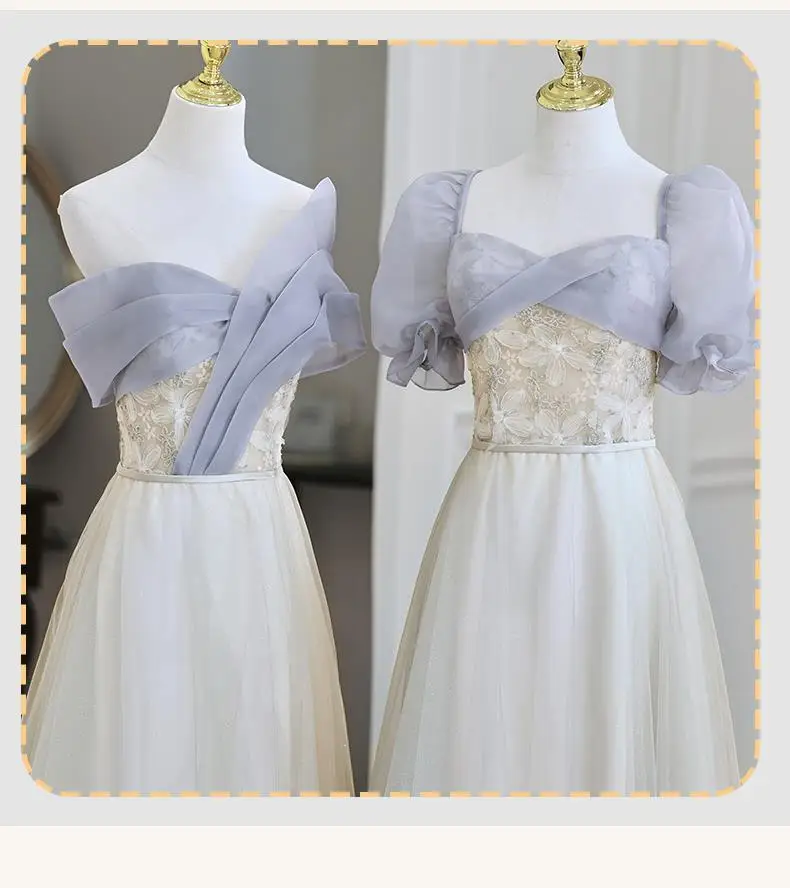 

Reject Return Sweet Memory A109 Summer Long Bridesmaid Dresses Princess Appliques Lace Graduation Party Robes Wedding Gown