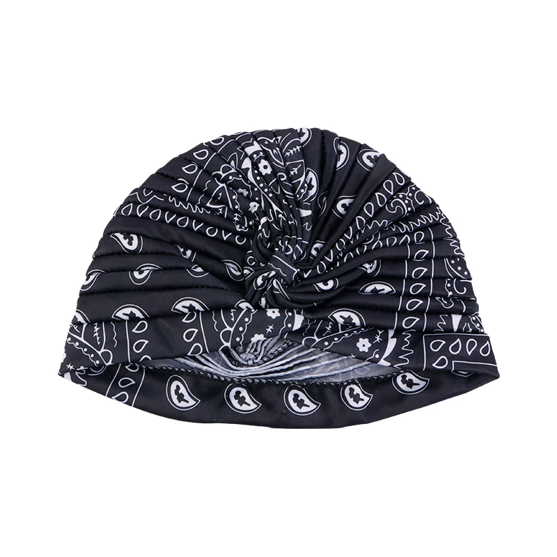 Neue Frauen Drucken Blume Knoten Krebs Rüschen Chemo Hut Beanie schal Turban Kopf Wrap Gestrickte Kappe Haarausfall Zubehör – Detail 21