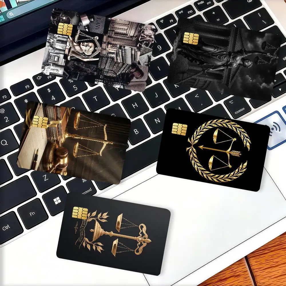 Law Judge Justice Lawyer Credit Card Decorative Card Stickers Suitable For Bank Cards Metro Transit Anti-scratch Gift 4PCS