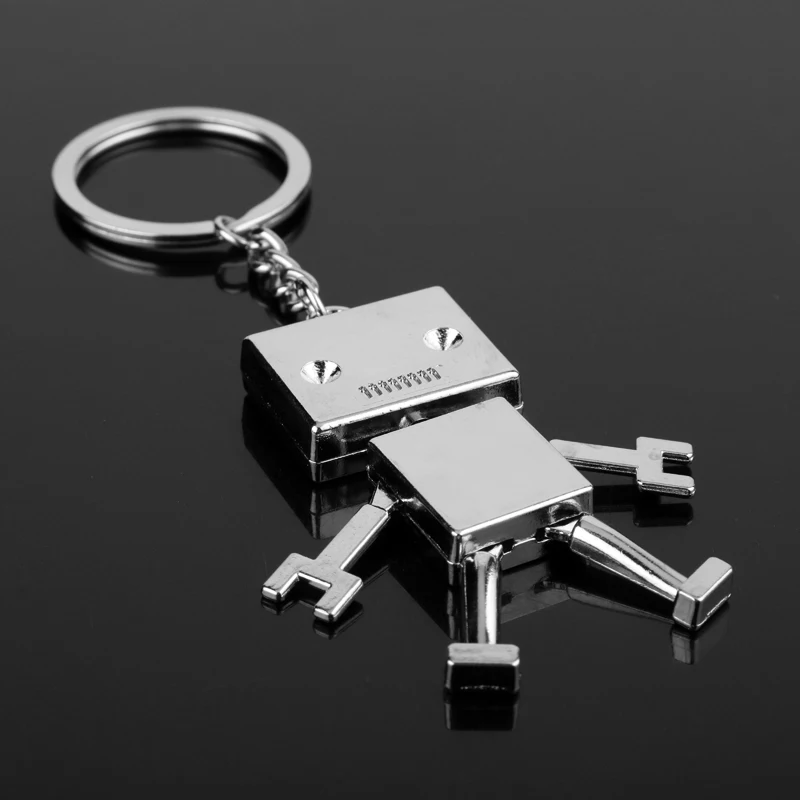 Vintage Robot Keychain Creative Arms Legs Movable Metal Alloy Badge Pendant Keyring Jewelry Gift For Man Women Key Accessories