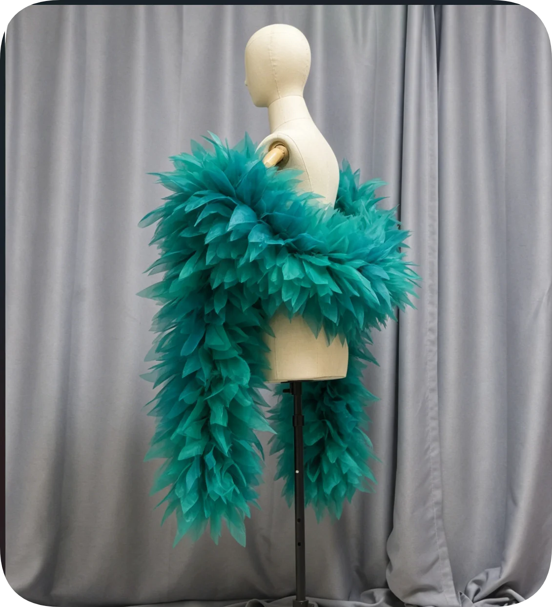 Designer Organza Boa Ruffle Shawl Drag Queen Boa Wedding Shawl Stage Performance Props Beauty Pageant Wrap Custom Color