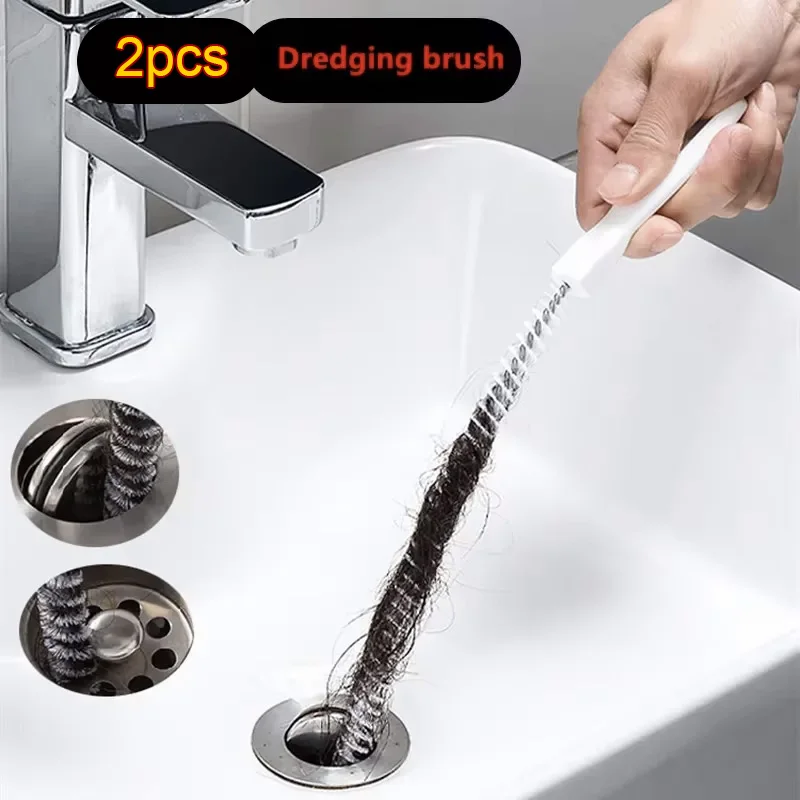 Pipe Dredging Brush Bathroom Hair Sewer Sink Cleaning Brush Drain Cleaner Flexible Cleaner Kitchen Clog Plug Hole Remover Tool