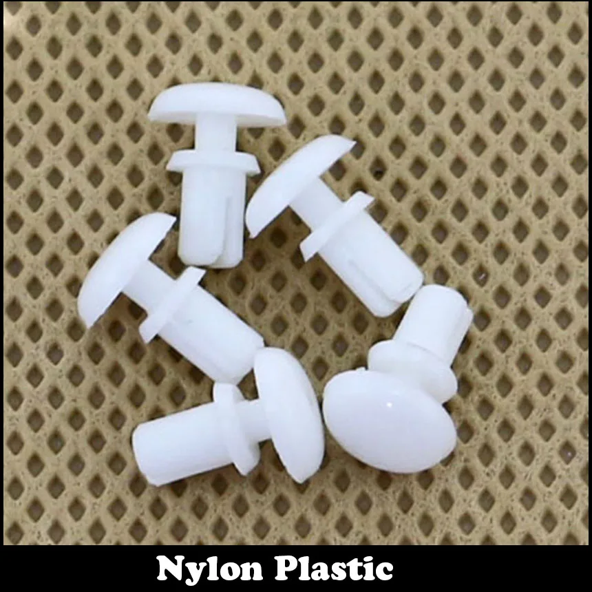 Plástico isolante Fastener para PC Board, R Tipo Push Rivet, Tampa do redutor, preto e branco, R3545, 3,6 milímetros de diâmetro do furo, 100PCs