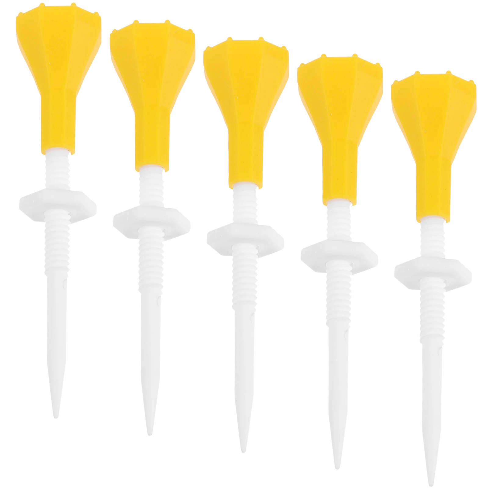 

5pcs Golf Ball Tees Adjustable Plastic Holder Yellow Wear Resist Training Aid for Practice Golfs Supplies