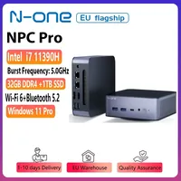 N-one Mini PC Pro Intel i7-11390H Up to 5.0GHz Windows 11 Pro 32GB DDR4+1TB SSD Dual-Band WiFi 6 Support Gaming/Office/Home Grey