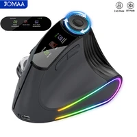 Jomaa Ratón Vertical inalámbrico con rodillo de velocidad retroiluminado RGB con perilla de ajuste de función Ratones ergonómicos USB Bluetooth Click deslizante