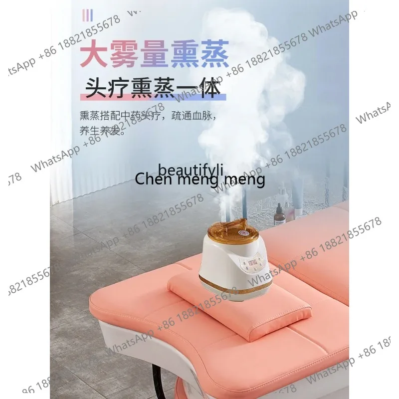 LHY26 ss ss8617 High-End Ceramic Basin Steel Frame Thai Shampoo Chair Water Circulation Fumigation Head Treatment Bed Barber Sho