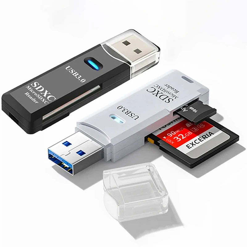 2 w 1 Szybki adapter czytnika kart USB 3.0 2.0 Micro SD TF Transmisja danych do 5 Gb/s Kompatybilność Wiele do PC Laptop