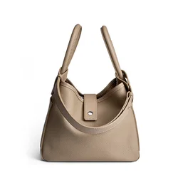 Head layer cowhide design Genuine Leather Luxury women's bag handbag temperament soft leather bucket bag portable pockets