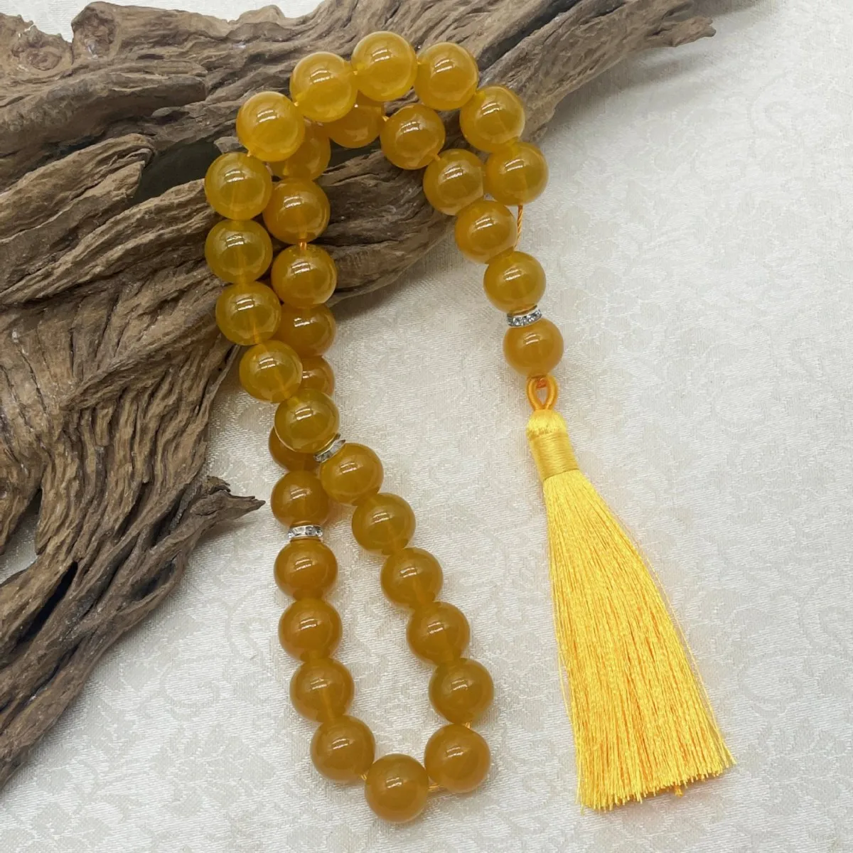 Elegant Glass Tasbih with Classic Tassel, Bohemian Islamic Prayer Beads Bracelet, Arabic Style Rosary for Daily Wear & Prayer - view 2