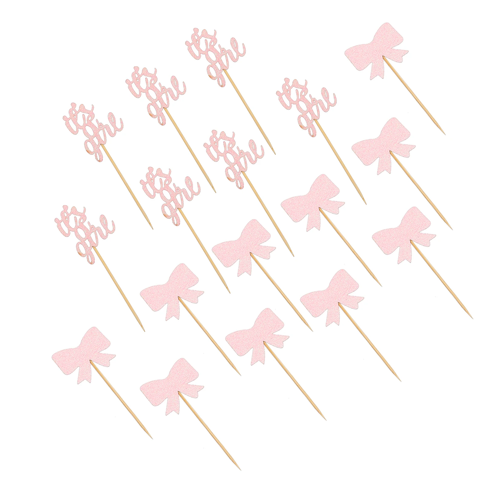 

40 pcs Cake Insert Decor Girls Birthday Toppers Cupcake Party Supplies Reusable Paper Decorations Kids Celebration