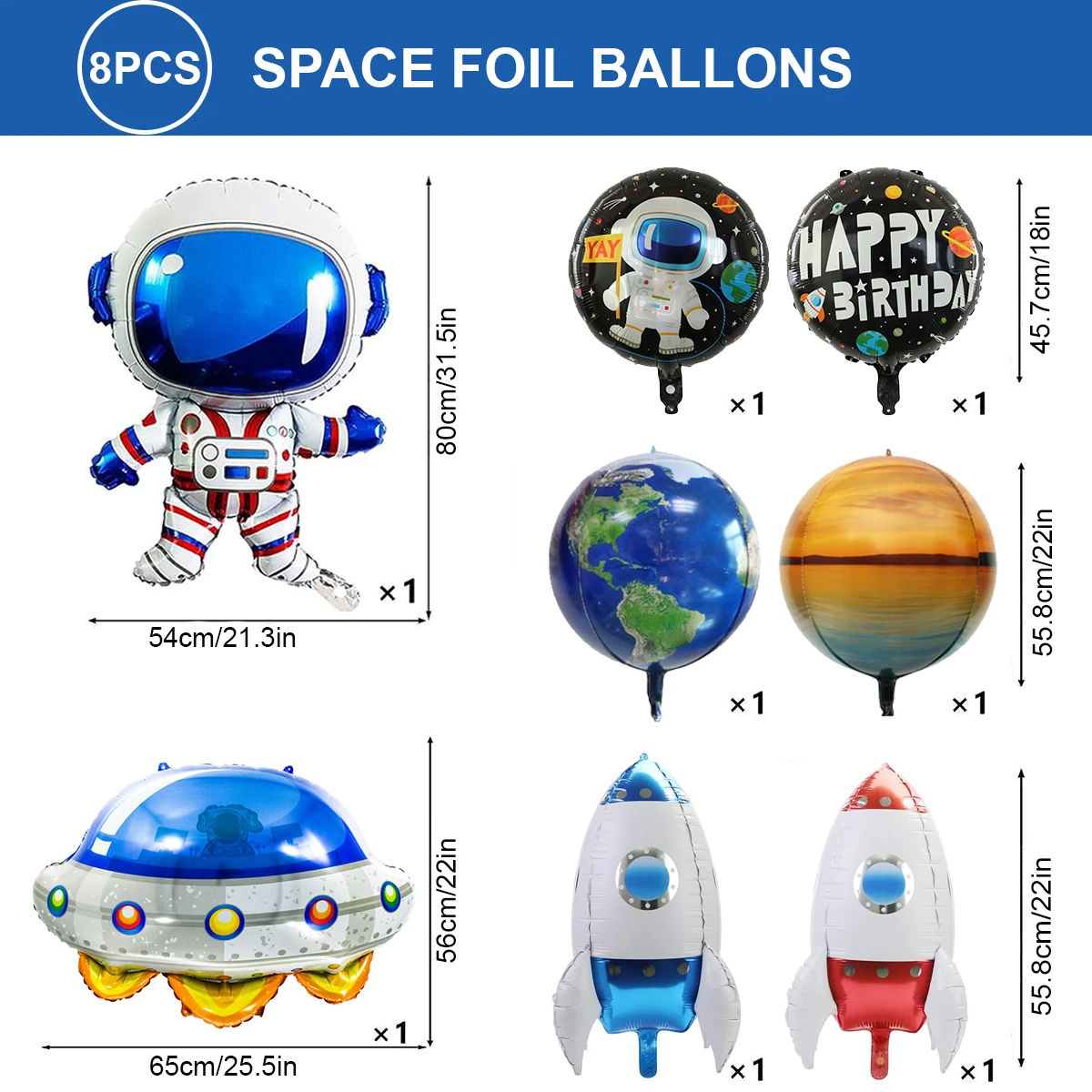 Outer Space Birthday Decoration Rocket Astronaut Theme Balloon Galaxy Solar System Spiral Planet Hanging NASA Party Supplies set