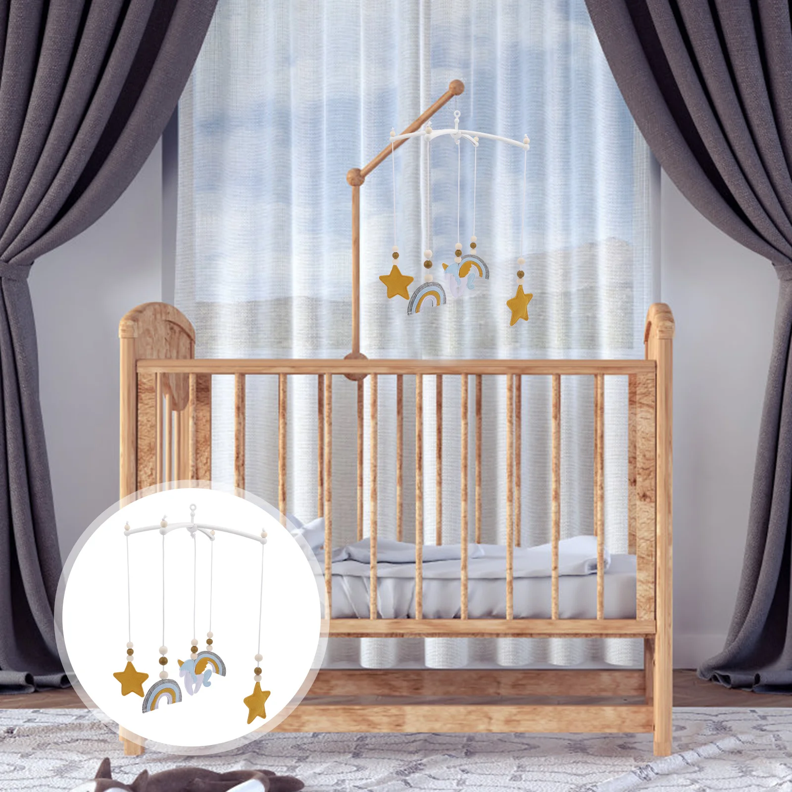 โมบายติดเตียงเด็ก โมบายสำหรับเด็กแรกเกิด พัฒนาทักษะการเคลื่อนไหวและประสาทสัมผัส สำหรับเด็กชายและเด็กหญิง ของตกแต่งแขวนเตียงเด็ก โมบายเขย่ามือ ติดเบาะรถยนต์สำหรับเด็กทารก