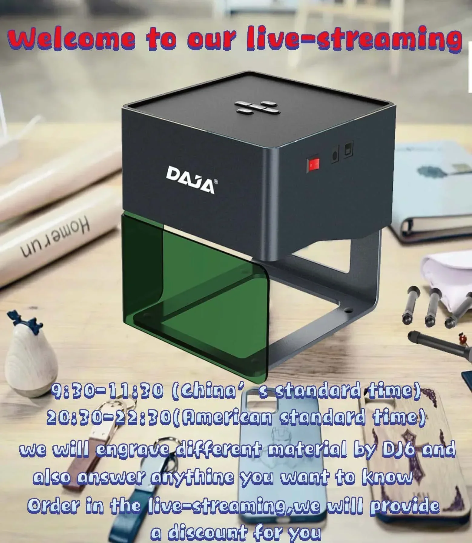 2025 آلة وضع العلامات والنقش الصغيرة المحمولة ذات العمود العالي الصغيرة DAJA DJ6 Power 3W