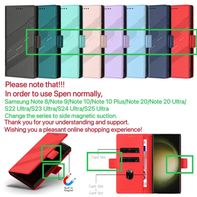 Thin Suede Leather Wallet Phone Case for Samsung Galaxy S25 Edge S24 Ultra S23 FE S22 Plus S21 S20 S10 Flip Wallet Card Cover