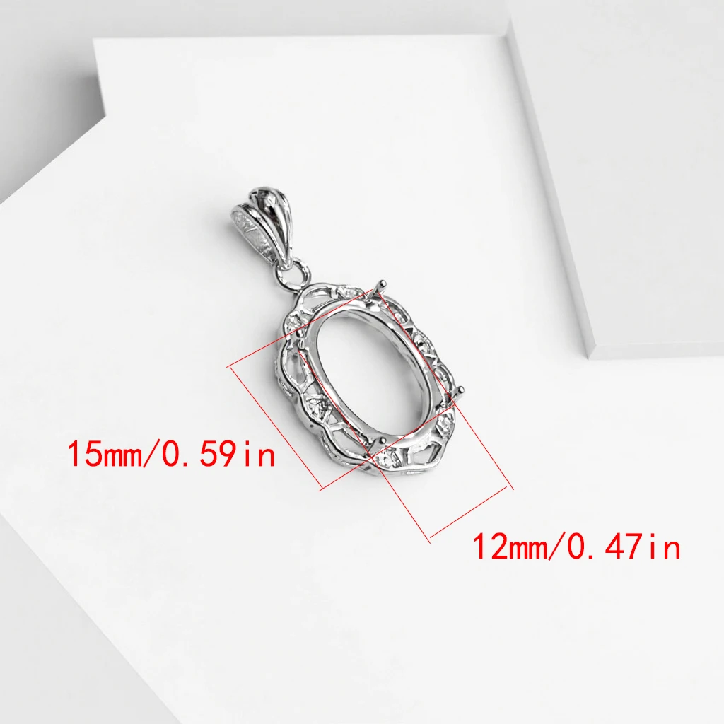 Pendant Tray Open Back Bezel Blank Tray Setting Pendant Base for 12x15mm Oval Cabochon Brass DIY Craft Jewelry Necklace Making