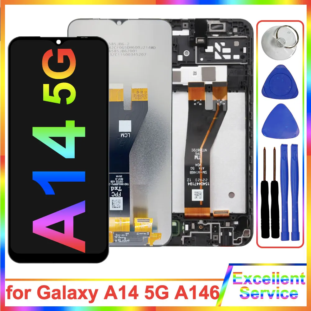 

6.6'' Screen for Samsung A14 5G Screen Display A146 Touch Digitizer Replacement for Samsung A14 5G A146P A146U A146B LCD Display