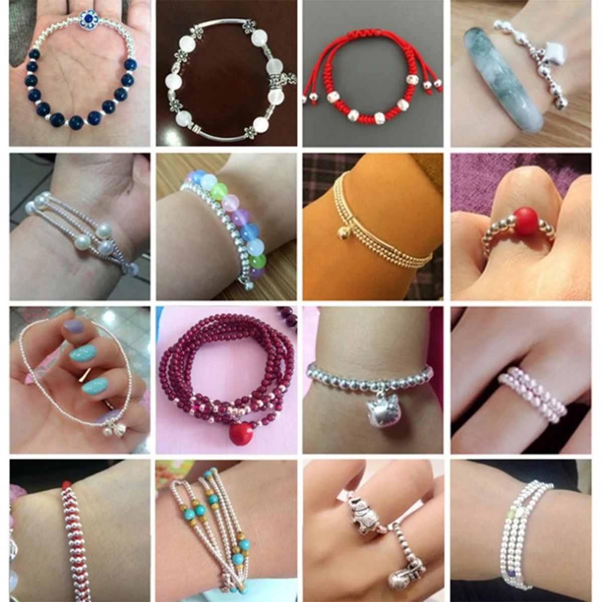 

100pcs Positioning Beads Silver Jewelry Spacer Mini Metal Components for Bracelet Necklace Earrings Pendant Parts Handmade