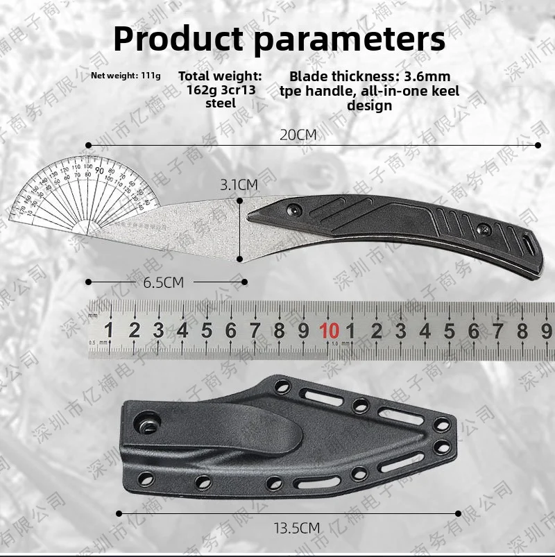 EDC Outdoor Small Straight Knife Camping Hiking Knife Survival with ABS Sheath Multi-Functional Integrated Pocket Knife - view 5