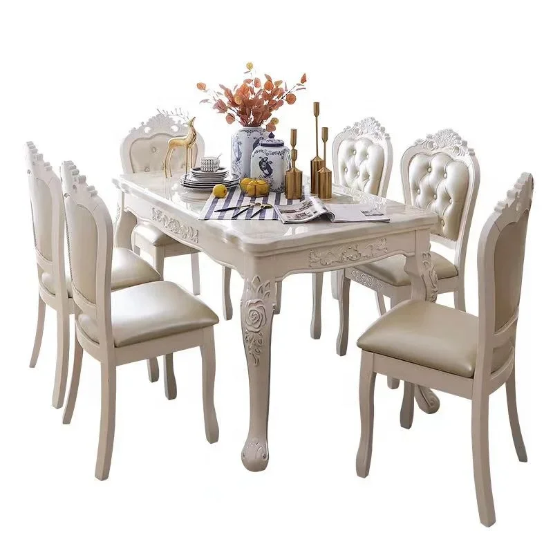 style High Quality Square and Round Restaurant Dinning Table Solid WoodArtificial Stone Marble Dinning Room Table