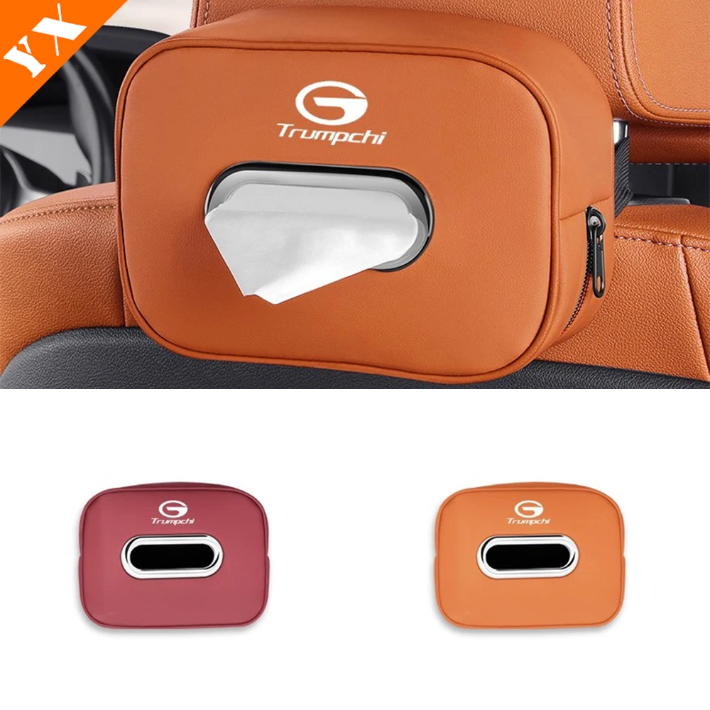 

Для серии Trumpchi GS3 GA4 GS8 Empow аксессуары из АБС-кожи, коробка для салфеток для автомобильного сиденья, коробка для салфеток на спинку автомобиля